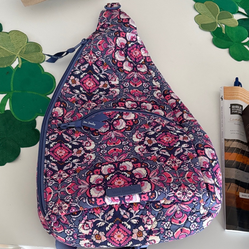 Vera Bradley Floral Pink and Blue Backpack purse